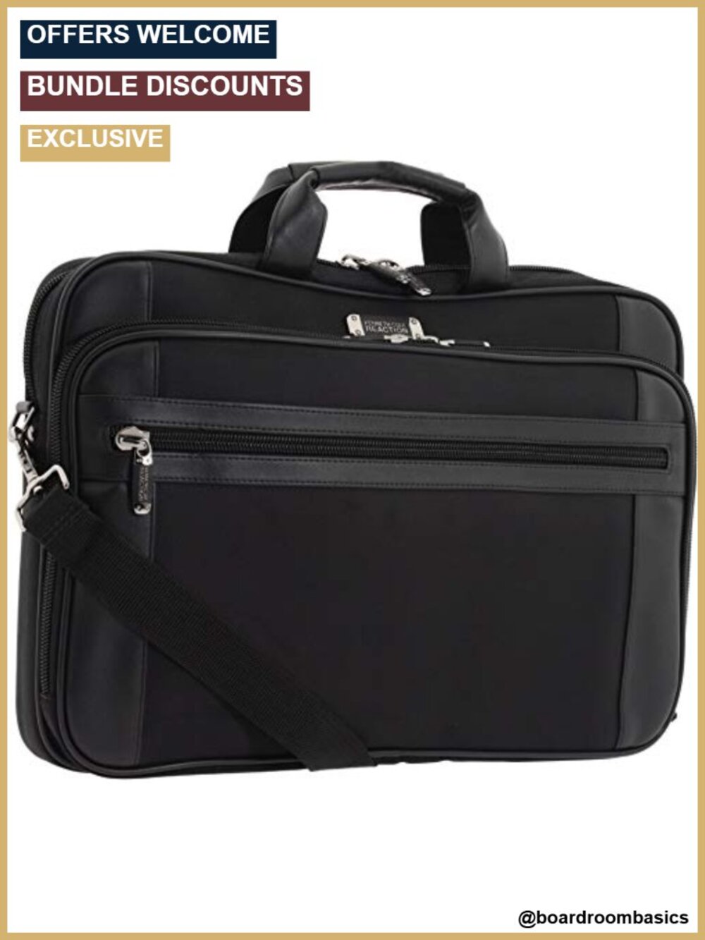 18.4 inch Laptop Sleeve Top Zip Briefcase with Trolley Strap & Organizer Pockets